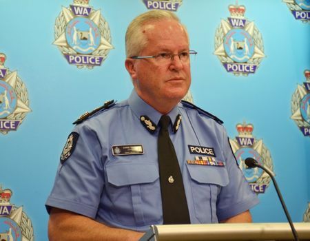 Police Commissioner Chris Dawson addresses the media in Perth