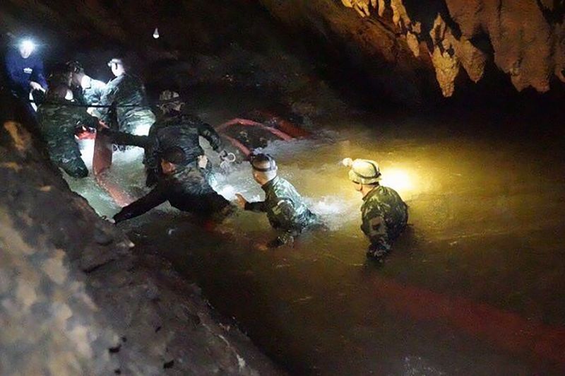 Rescuers say finding the children and their football coach in the cave was the easy part; getting the youngsters out safely will be the real challenge (AFP Photo/Handout)