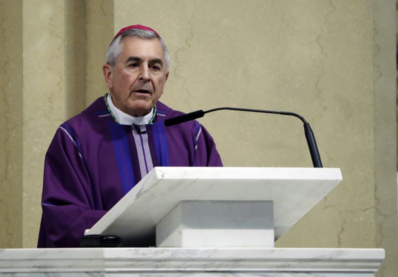 Bishop Ronald Gainer, of the Harrisburg Diocese, celebrates mass at the Cathedral Church of Saint Patrick in Harrisburg, Pa., Friday, Aug. 17, 2018. The grand jury report released this week found rampant sexual abuse of more than 1,000 children by about 300 priests in six Pennsylvania dioceses over seven decades. It criticized Gainer for advocating to the Vatican that two abusive priests not be defrocked. (AP Photo/Matt Rourke)