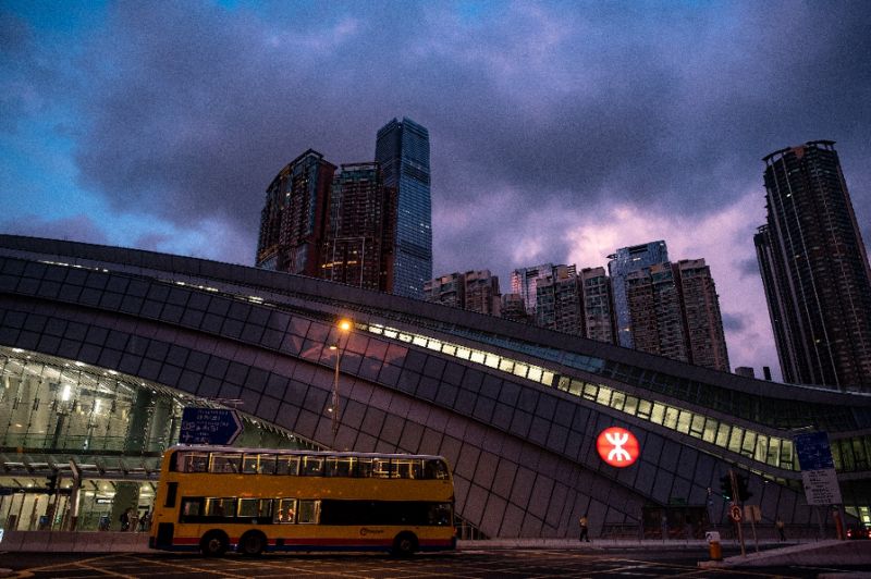 Chinese security have been stationed in Hong Kong for the first time at the West Kowloon rail terminus (AFP Photo/Philip FONG)