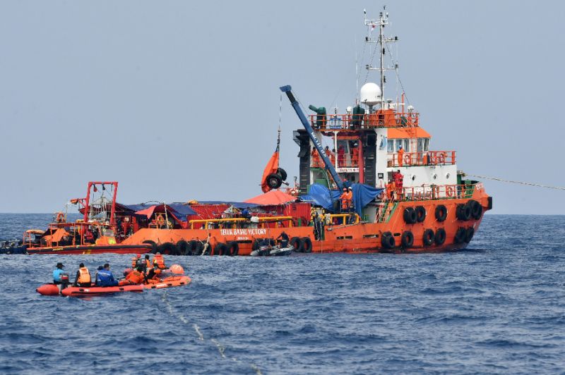 Rescuers have recovered body parts and pieces of the plane's engines, wheels and seats from the sea