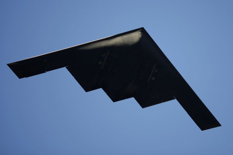 B-2 Stealth Bomber performs a flyover at the 126th Rose Parade in Pasadena, California