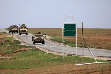 U.S. troops patrol near Turkish border in Hasakah