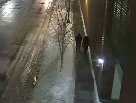 A still image from surveillance video, released by Chicago Police, shows what they say are two persons of interest in their investigation into an assault of 