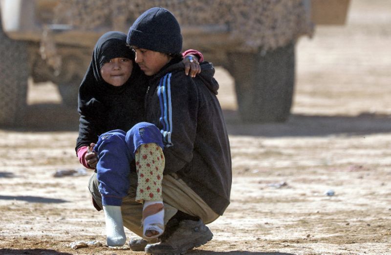 Many of the civilians fleeing the last Islamic State group enclave are children from jihadist families, who bear the scars of the ferocious fighting that has raged since December (AFP Photo/Delil SOULEIMAN)