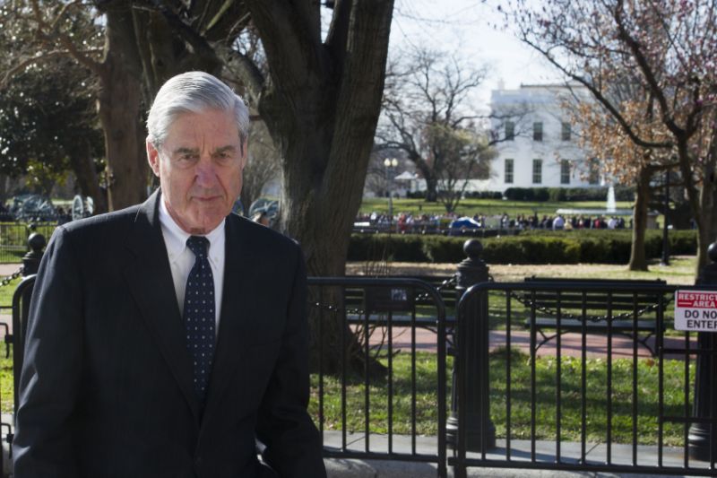 In this March 24, 2019 photo, Special Counsel Robert Mueller walks past the White House, after attending St. John's Episcopal Church for morning services, in Washington.  (AP Photo/Cliff Owen)