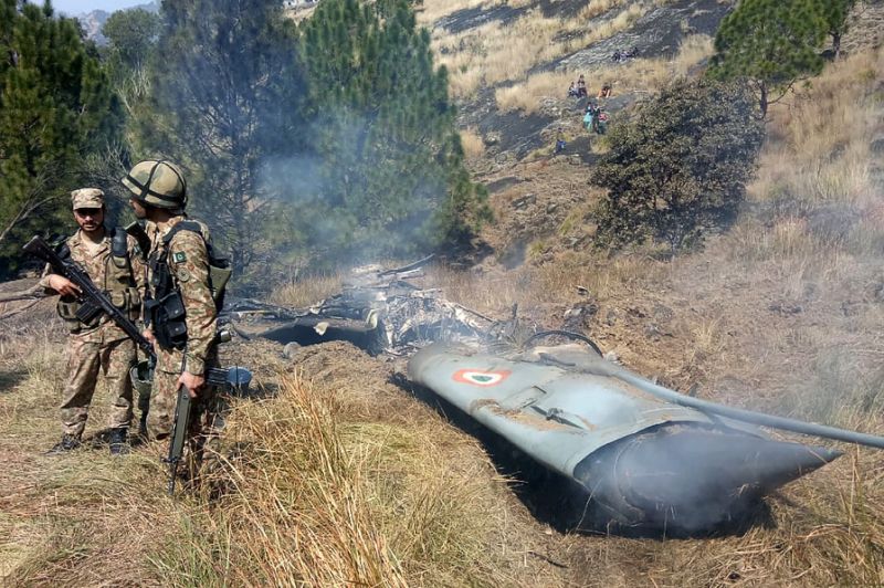 An Indian jet was shot down in Pakistan-controlled Kashmir in February