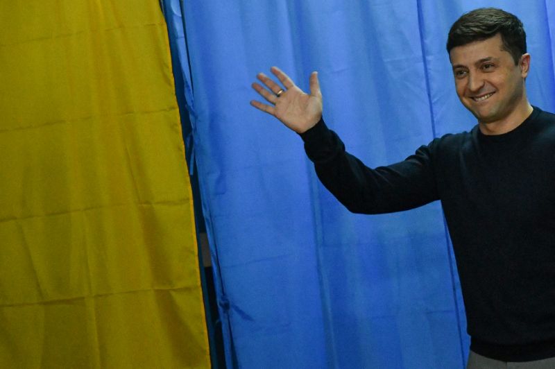 Actor Volodymyr Zelensky has so far ignored conventional campaigning in favour of online messages and comedy shows (AFP Photo/GENYA SAVILOV)