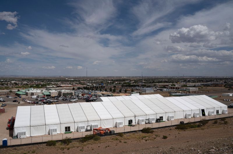 A new migrant processing facility in El Paso, Texas (AFP Photo/Paul RATJE)