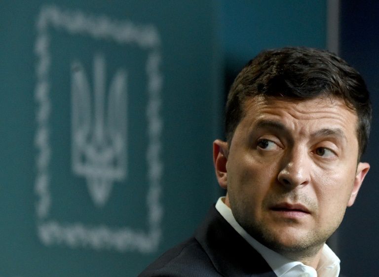 Ukraine has seized a Russian tanker it said was used in a naval confrontation last November amid sensitive prisoner swap talks between the two countries at loggerheads since 2014; Ukrainian President Volodymyr Zelensky in a July 2019 image