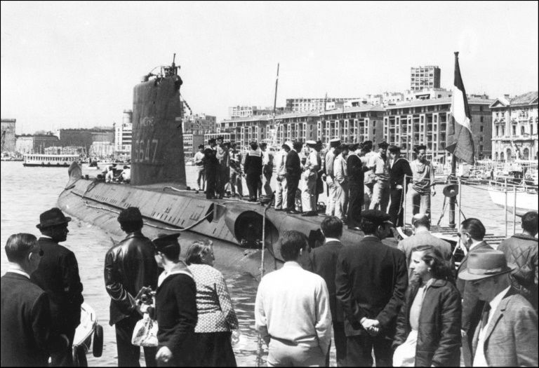 The Minerve submarine was lost off France's southern coast with 52 sailors on board on January 17, 1968 (AFP Photo/STF)