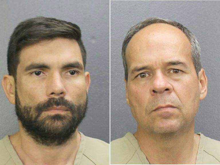 Mugshots released on September 24, 2019, by the Broward County Sheriff's office shows Venezuelan national Jean Charles Sanchez Rojas (L) and Victor Fossi Grieco who were arrested by US Marshals service for smuggling gold into the country