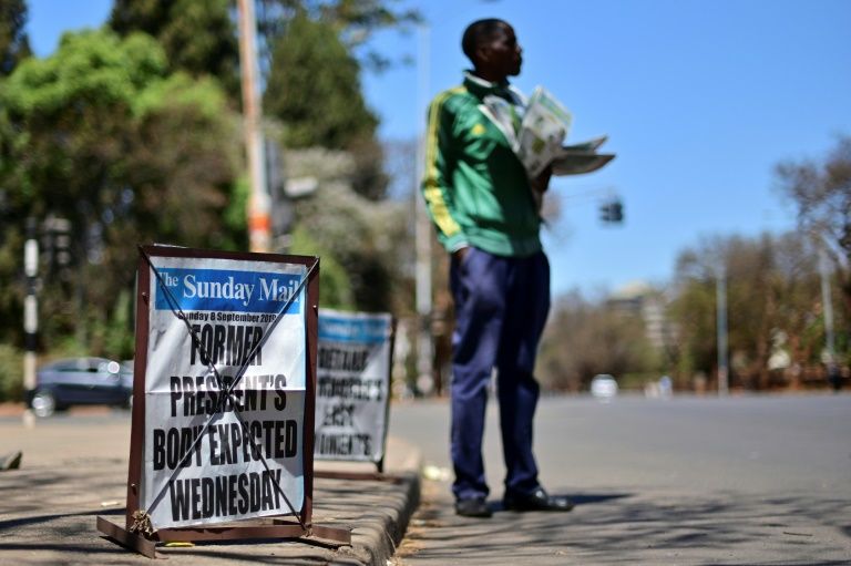 Ex-president Robert Mugabe will lie in state at Rufaro Stadium in Mbare township in Harare for the public to pay their final respects (AFP Photo/TONY KARUMBA)