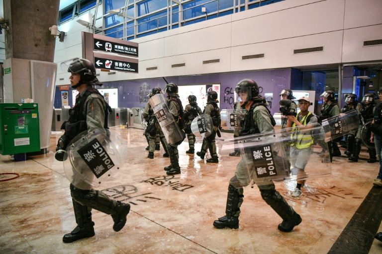 Sunday's action is the latest in three months of frequently violent protests (AFP Photo/Anthony WALLACE)