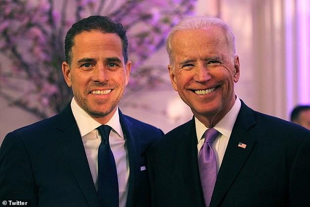 Joe Biden, right, with his son Hunter whose $50,000-a-month employment with a Ukraine gas company while his father was Vice-President is a cause for concern