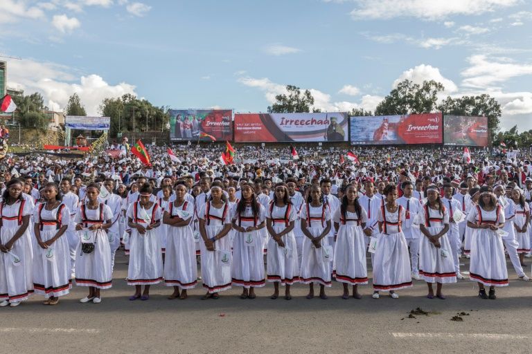 The festival marks the end of the rainy season (AFP Photo/YONAS TADESSE)