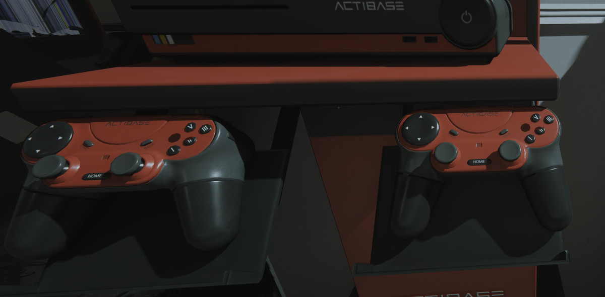 A shot-up kiosk of a fictitious “Actibase” console in Call of Duty: Modern Warfare