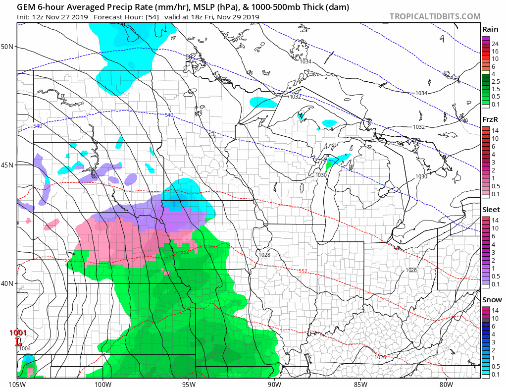 Canadian model into Friday and Saturday