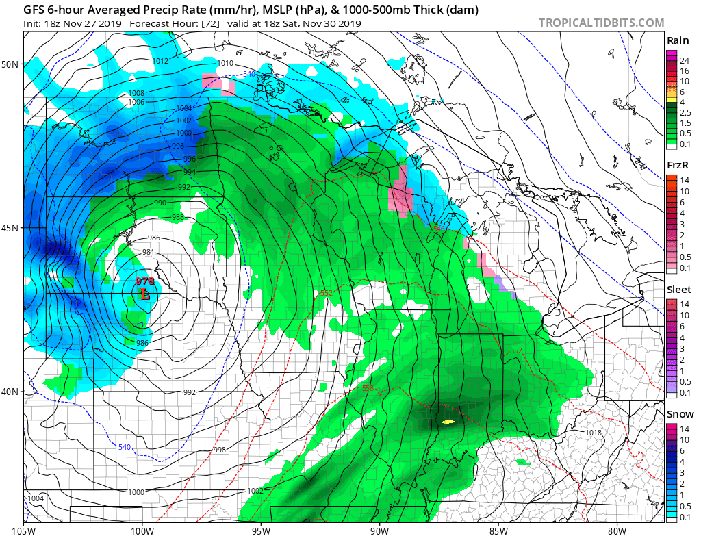 NOAA GFS model Saturday
