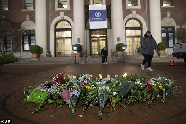 Tributes were left at the school in Majors' memory following her murder on Wednesday