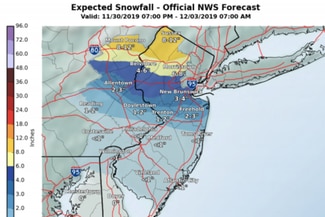 Snowfall accumulations for N.J. - 11/30/2019