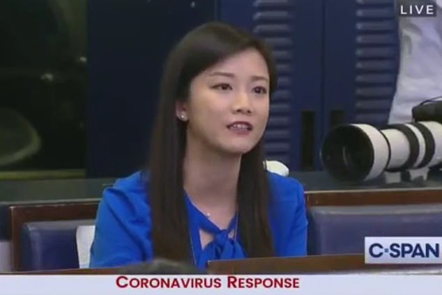 Phoenix Media (pictured a reporter from the outlet) is largely owned by the Chinese Communist Party (CCP) and run by a former party propaganda officer