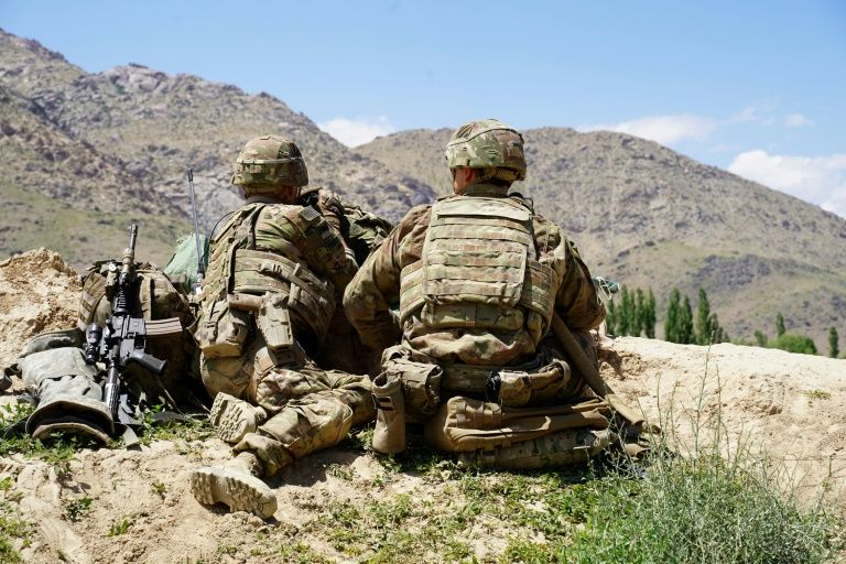 Intelligence suggests that Taliban-linked militants were paid bounties by Russia to target US soldiers such as these seen in Afghanistan's Wardak province in 2019