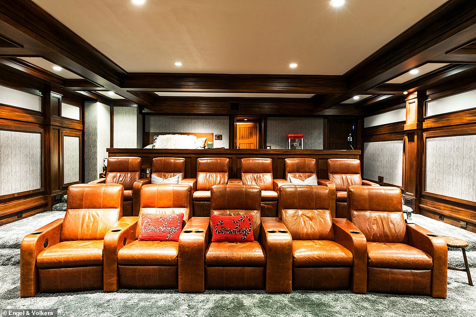 Located about a 25-minute drive from Park City, the Utah has eight bedrooms and 8.5 bathrooms with floor-to-ceiling walnut bookcases. The house even has its own helicopter pad