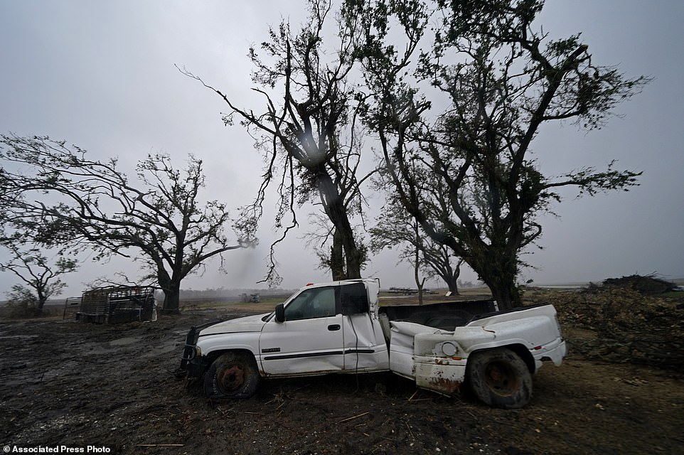 Damage from Hurricane Laura is viewed in advance of Hurricane Delta, expected to make landfall Friday, in Cameron
