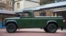 Custom Land Rover Defender TD5 130 that will serve as hearse in the funeral procession for the Duke of Edinburgh