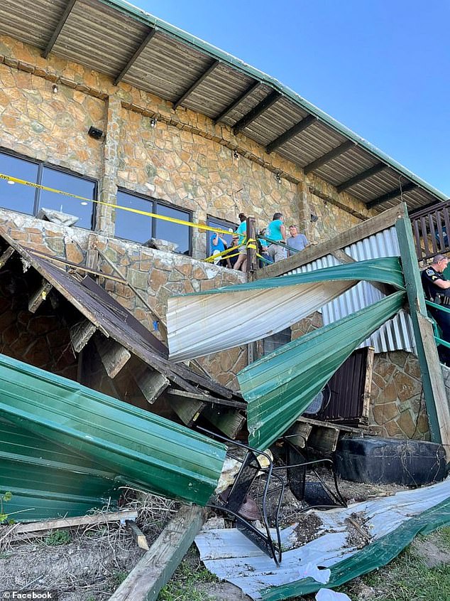 One person who was injured told ABC that she heard a cracking noise before she fell about two stories