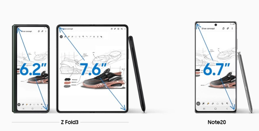 Samsung compares the Galaxy Z Fold 3 with last year's Galaxy Note 20 - 5G Galaxy Z Fold 3, Galaxy Z Flip 3 pre-orders reportedly show strong demand in Sammy's hometown