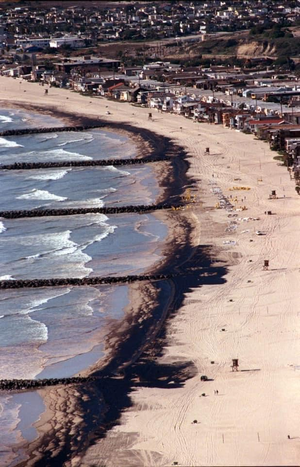 The origin of the leak was a break of the rig Elly, just about 5 miles off of the coast of Huntington Beach.