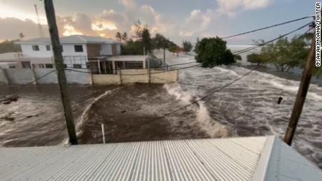A tsunami has hit Tonga's largest island, Tongatapu.
