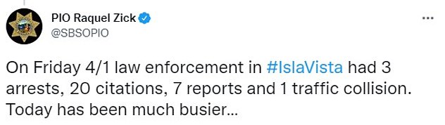 The chaos started early on in the weekend with three arrests and 20 citations handed out on the first night of Isla Vista's Deltopia