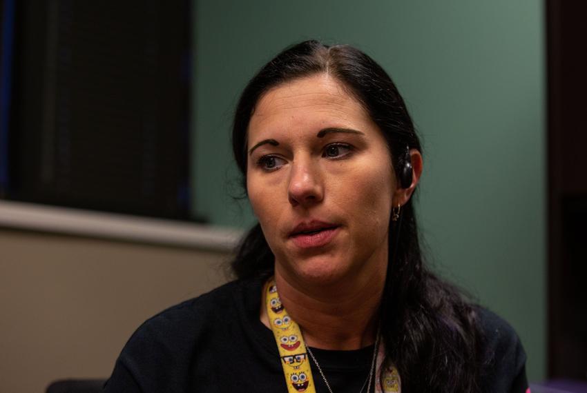 Nurse Kristina Hernandez becomes emotional while remembering stories of previous patients she helped at the Alamo Women’s Re…