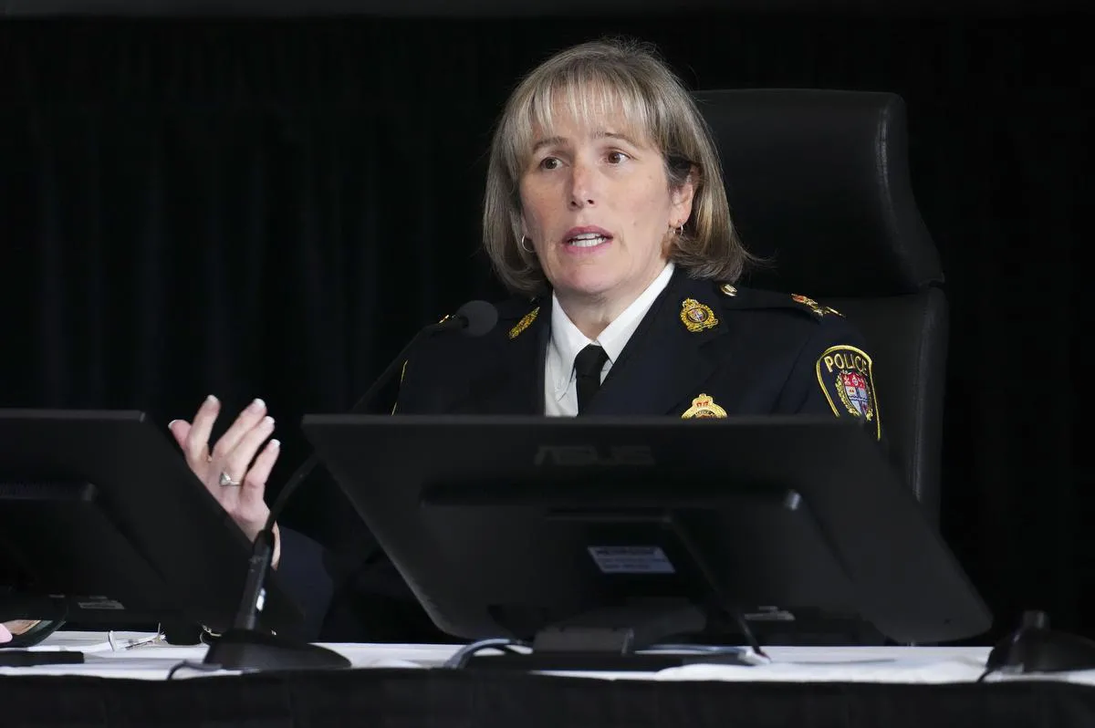 Patricia Ferguson of the Ottawa Police Service appeared as a witness at the Public Order Emergency Commission in Ottawa, on Thursday, Oct. 20, 2022.