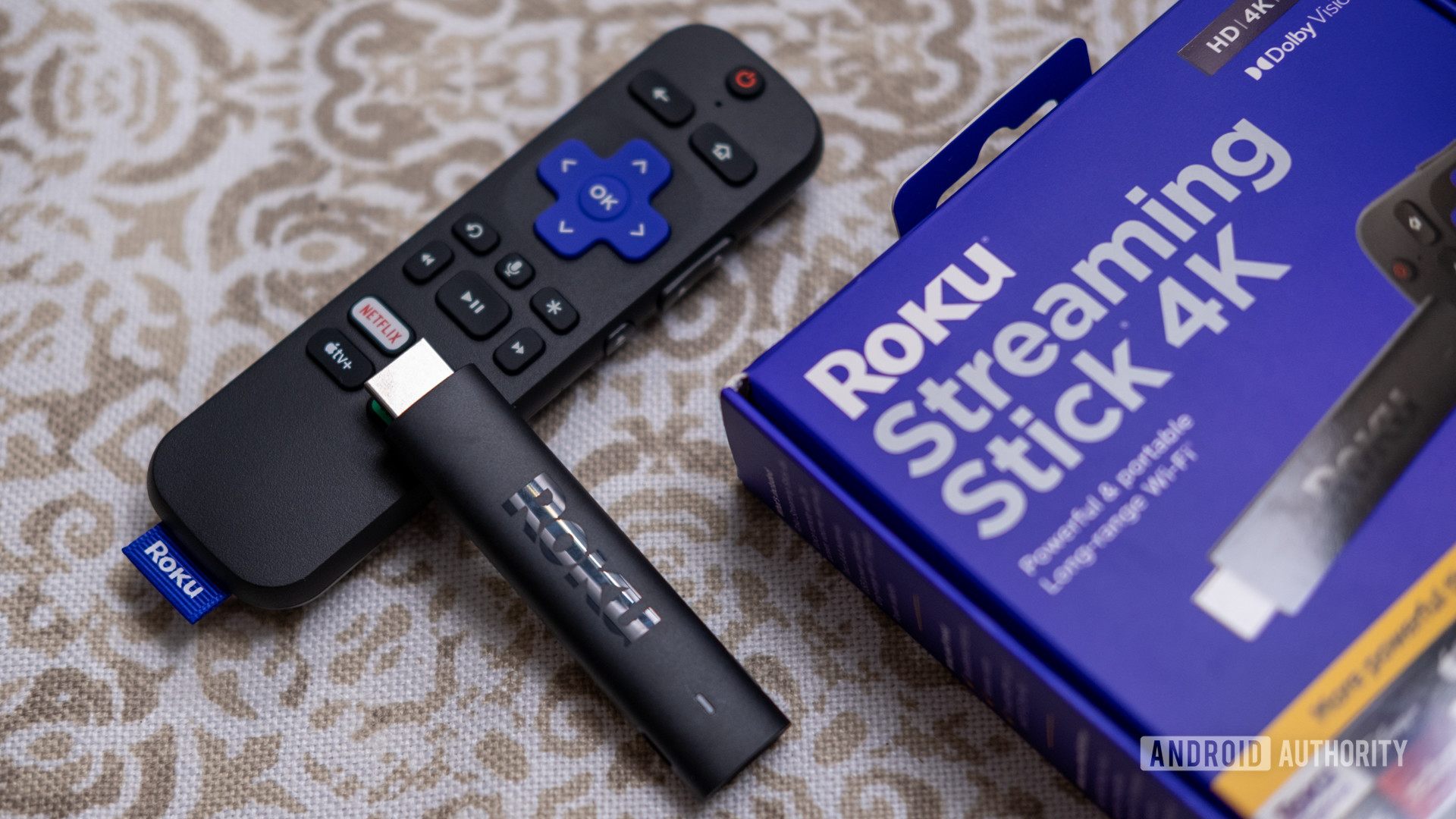 roku streaming stick 4k next to box roku streaming stick 4k next to box