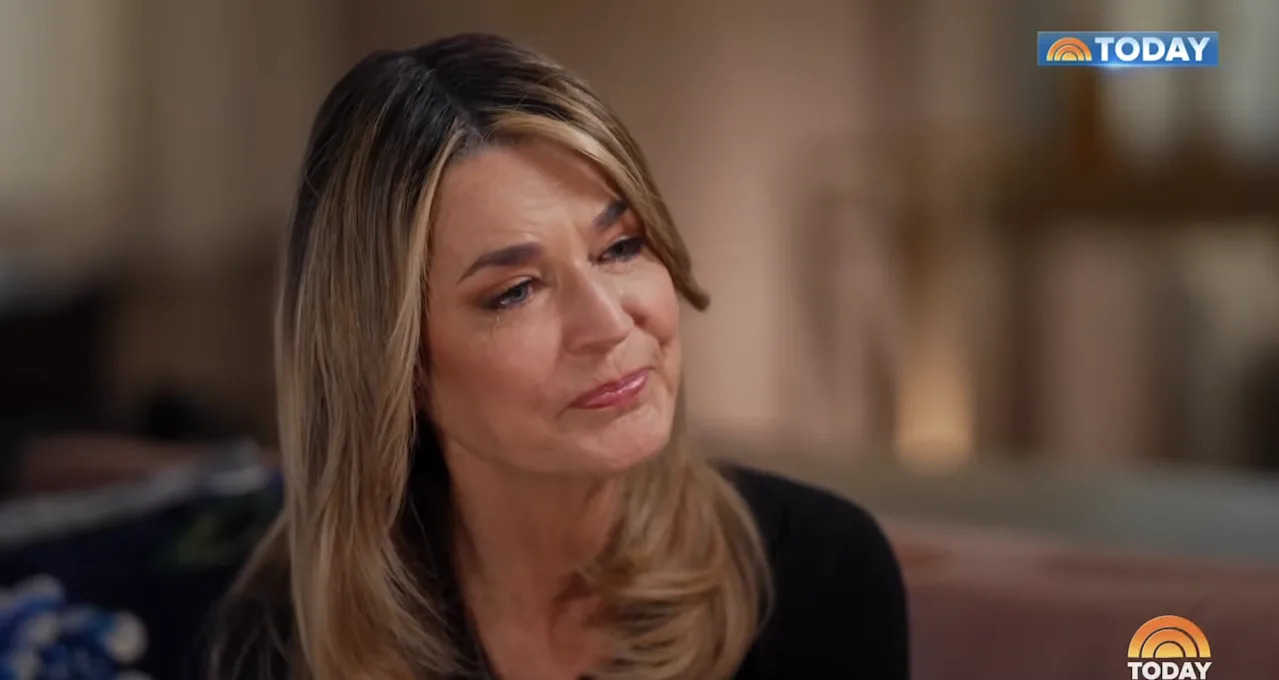 Savannah Guthrie, in screenshot with Today show logos.