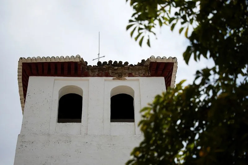 Part of the San Miguel Church is damaged in an earthquake that struck southern Spain