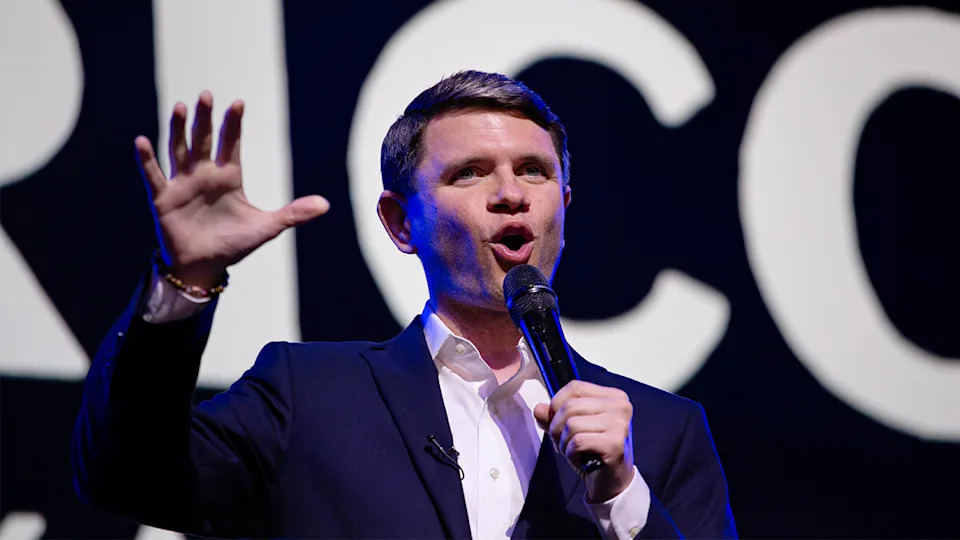 James Talarico at a campaign rally