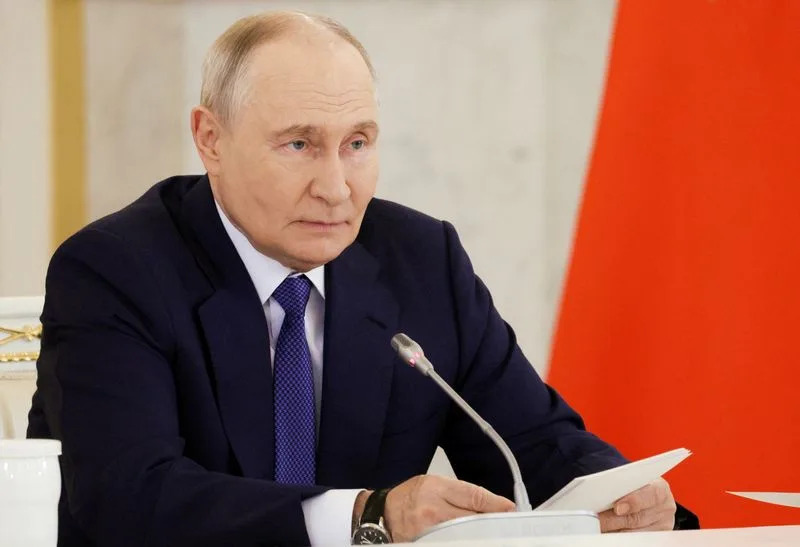 Russian President Putin attends a meeting in Moscow