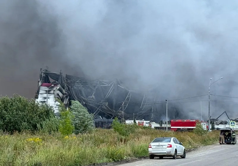 Wildberries warehouse in Moscow region on fire after Ukrainian drone attack