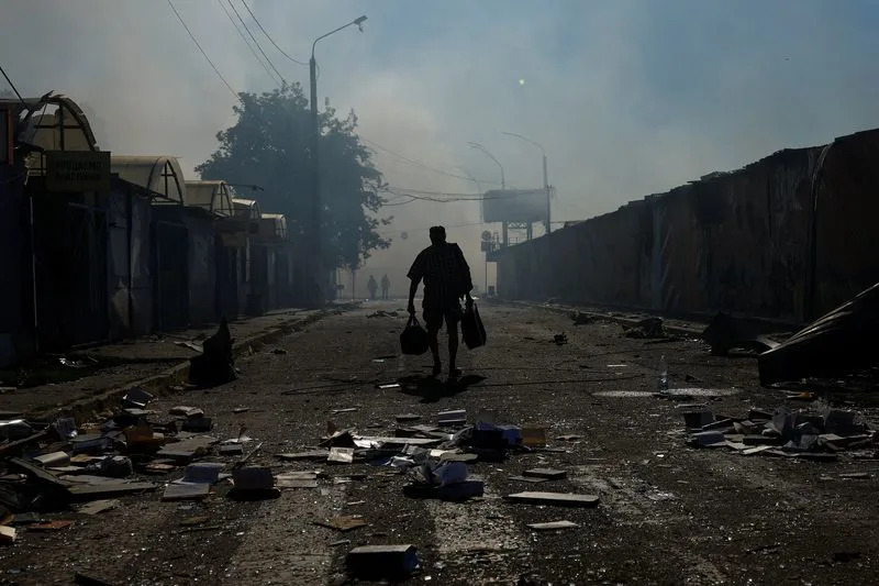 Aftermath of a Russian missile attack in Kyiv