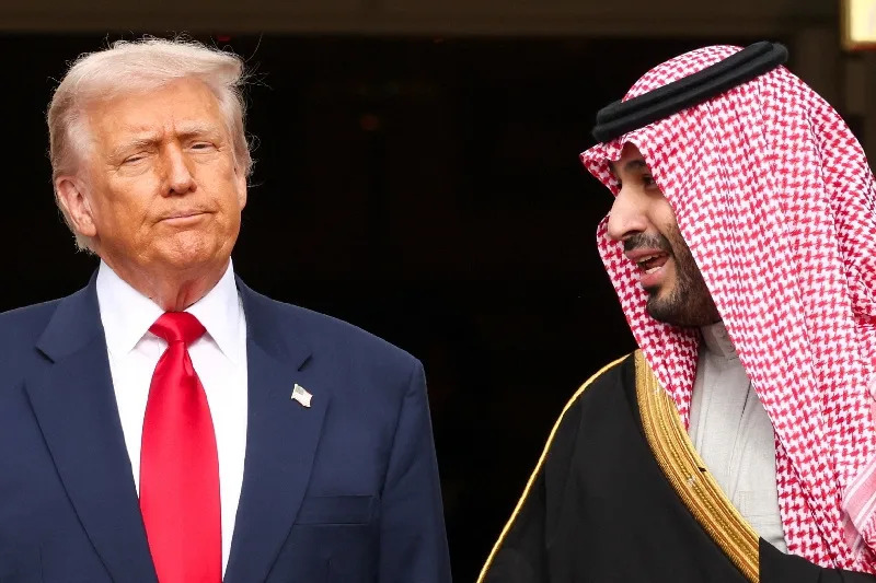 U.S. President Donald Trump meets Saudi Crown Prince Mohammed bin Salman at the White House in Washington