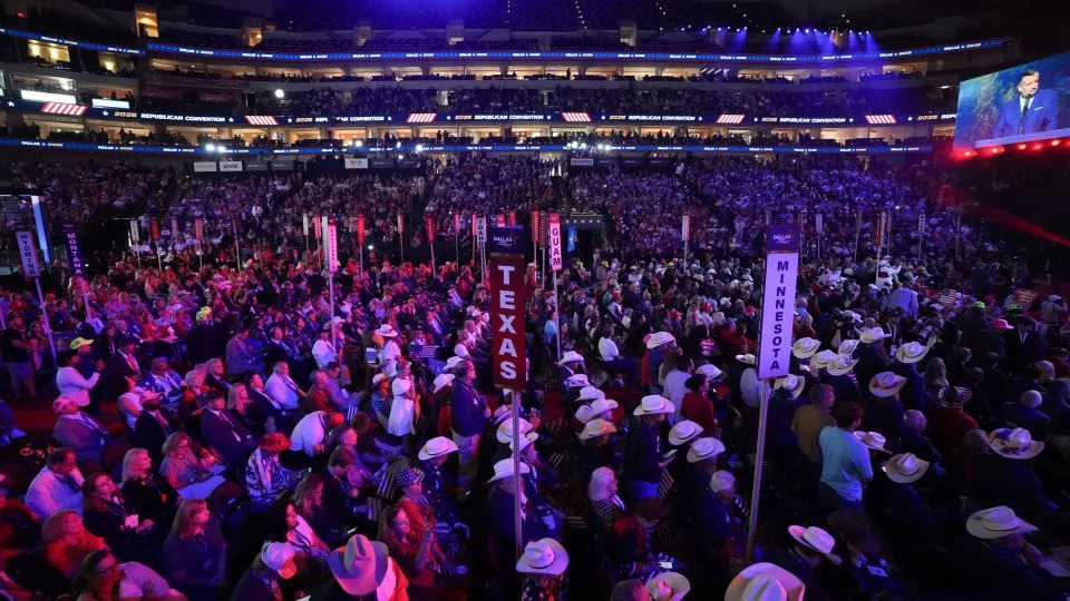 Attendees listen as Senator Ted Cruz, a Republican from Texas, speaks during the second day of the Republican Midterm Convention at the American Airlines Center in Dallas, Texas, on Thursday, September 10, 2026. - Al Drago/Bloomberg/Getty Images