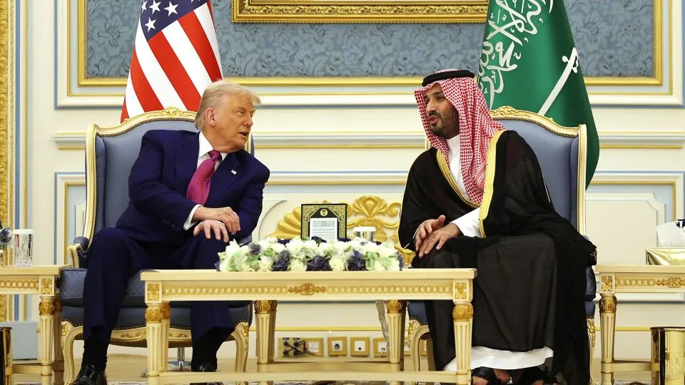 US President Donald Trump met with Saudi Crown Prince Mohammed bin Salman in Riyadh on May 13, 2025, during the president's multi-nation tour of the Gulf. - Win McNamee/Getty Images