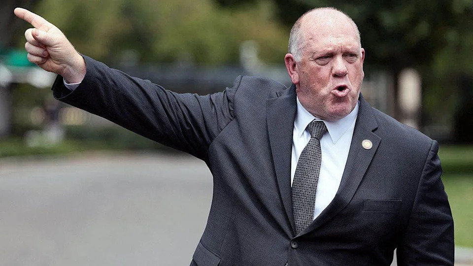 Tom Homan, border czar, speaks to reporters at the White House.