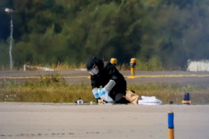 FILE PHOTO: Leipzig/Halle Airport after a drone was found near a runway, in Schkeudlitz