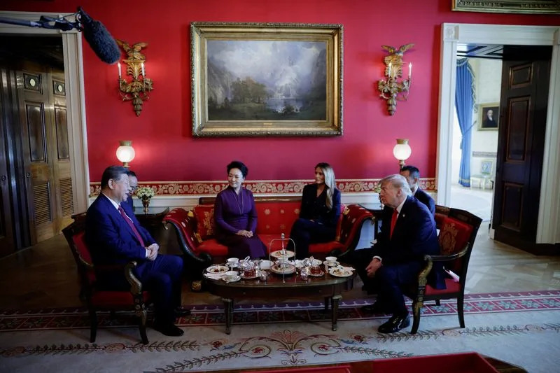 US President Donald Trump and China's President Xi Jinping meet at the White House